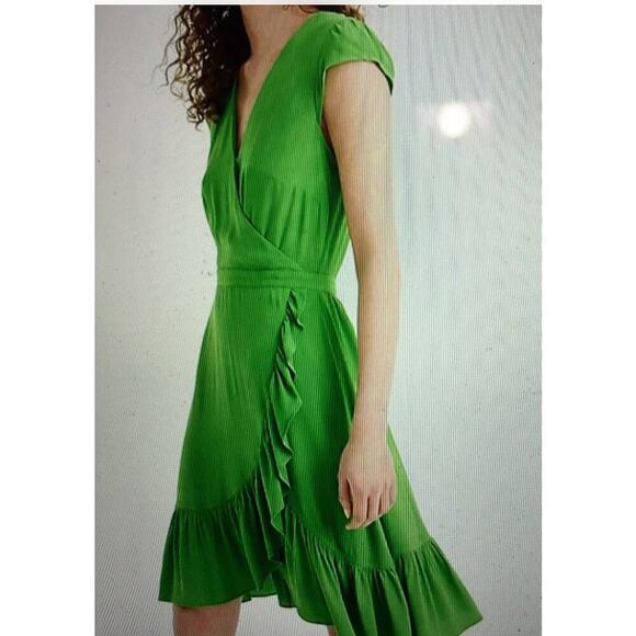 J Crew Faux Wrap Ruffle Dress Size 00 - Picture 10 of 13